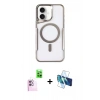 MARSİLYAN™- iPhone 16 Kılıf Yadigar Klasik Özel Seri - Siyah 3D Antistatik Seramik Nano Ekran Koruyucu + Raze Metal Kamera Lens - PE