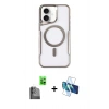 MARSİLYAN™- iPhone 16 Kılıf Yadigar Klasik Özel Seri - Siyah 3D Antistatik Seramik Nano Ekran Koruyucu + Raze Metal Kamera Lens - SH