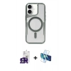 MARSİLYAN™- iPhone 16 Kılıf Yadigar Klasik Özel Seri - Siyah 3D Antistatik Seramik Nano Ekran Koruyucu + Bilvis Titan Kamera Lens - YL