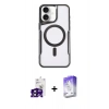 MARSİLYAN™- iPhone 16 Kılıf Yadigar Klasik Özel Seri - Siyah Bilvis 5in1 3D Magic Cam Ekran Koruyucu + Bilvis Titan Kamera Lens - SH