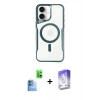 MARSİLYAN™- iPhone 16 Kılıf Yadigar Klasik Özel Seri - Siyah Bilvis 5in1 3D Magic Cam Ekran Koruyucu + Raze Metal Kamera Lens - LT