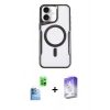 MARSİLYAN™- iPhone 16 Kılıf Yadigar Klasik Özel Seri - Siyah Bilvis 5in1 3D Magic Cam Ekran Koruyucu + Raze Metal Kamera Lens - LT