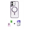MARSİLYAN™- iPhone 16 Kılıf Yadigar Klasik Özel Seri - Siyah Bilvis 5in1 3D Magic Cam Ekran Koruyucu + Pembe Raze Metal Kamera Lens
