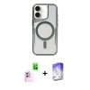 MARSİLYAN™- iPhone 16 Kılıf Yadigar Klasik Özel Seri - Siyah Bilvis 5in1 3D Magic Cam Ekran Koruyucu + Pembe Raze Metal Kamera Lens