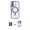 MARSİLYAN™- iPhone 16 Kılıf Yadigar Klasik Özel Seri - Siyah Bilvis 5in1 3D Magic Cam Ekran Koruyucu + PVD Metal Kamera Lens - YL