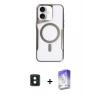 MARSİLYAN™- iPhone 16 Kılıf Yadigar Klasik Özel Seri - Siyah Bilvis 5in1 3D Magic Cam Ekran Koruyucu + PVD Metal Kamera Lens - YL