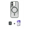MARSİLYAN™- iPhone 16 Kılıf Yadigar Klasik Özel Seri - Siyah Bilvis 5in1 3D Magic Cam Ekran Koruyucu + PVD Metal Kamera Lens - YL