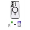 MARSİLYAN™- iPhone 16 Kılıf Yadigar Klasik Özel Seri - Siyah Bilvis 5in1 3D Magic Cam Ekran Koruyucu + Raze Metal Kamera Lens - BZ