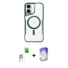 MARSİLYAN™- iPhone 16 Kılıf Yadigar Klasik Özel Seri - Siyah Bilvis 5in1 3D Magic Cam Ekran Koruyucu + Raze Metal Kamera Lens - BZ