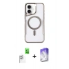MARSİLYAN™- iPhone 16 Kılıf Yadigar Klasik Özel Seri - Siyah Bilvis 5in1 3D Magic Cam Ekran Koruyucu + Raze Metal Kamera Lens - BZ