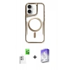 MARSİLYAN™- iPhone 16 Kılıf Yadigar Klasik Özel Seri - Siyah Bilvis 5in1 3D Magic Cam Ekran Koruyucu + Raze Metal Kamera Lens - BZ