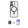 MARSİLYAN™- iPhone 16 Kılıf Yadigar Klasik Özel Seri - Siyah Bilvis 5in1 3D Magic Cam Ekran Koruyucu + PVD Metal Kamera Lens - YL