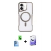 MARSİLYAN™- iPhone 16 Kılıf Yadigar Klasik Özel Seri - Siyah Bilvis 5in1 5D Magic Hayalet Cam Ekran Koruyucu + Raze Metal Kamera Lens - LT