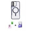 MARSİLYAN™- iPhone 16 Kılıf Yadigar Klasik Özel Seri - Siyah Bilvis 5in1 5D Magic Hayalet Cam Ekran Koruyucu + Raze Metal Kamera Lens - PE