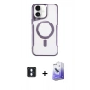 MARSİLYAN™- iPhone 16 Kılıf Yadigar Klasik Özel Seri - Siyah Bilvis 5in1 5D Magic Hayalet Cam Ekran Koruyucu + PVD Metal Kamera Lens - MI