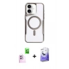MARSİLYAN™- iPhone 16 Kılıf Yadigar Klasik Özel Seri - Siyah Bilvis 5in1 5D Magic Hayalet Cam Ekran Koruyucu + Raze Metal Kamera Lens - PE