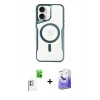 MARSİLYAN™- iPhone 16 Kılıf Yadigar Klasik Özel Seri - Siyah Bilvis 5in1 5D Magic Hayalet Cam Ekran Koruyucu + Raze Metal Kamera Lens - BZ