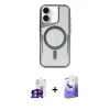 MARSİLYAN™- iPhone 16 Kılıf Yadigar Klasik Özel Seri - Siyah Bilvis 5in1 5D Magic Hayalet Cam Ekran Koruyucu + Bilvis Titan Kamera Lens - GS