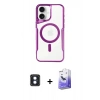 MARSİLYAN™- iPhone 16 Kılıf Yadigar Klasik Özel Seri - Siyah Bilvis 5in1 5D Magic Hayalet Cam Ekran Koruyucu + PVD Metal Kamera Lens - MI