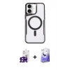 MARSİLYAN™- iPhone 16 Kılıf Yadigar Klasik Özel Seri - Siyah Bilvis 5in1 5D Magic Hayalet Cam Ekran Koruyucu + Bilvis Titan Kamera Lens - PE