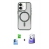 MARSİLYAN™- iPhone 16 Kılıf Yadigar Klasik Özel Seri - Siyah Bilvis 5in1 5D Magic Hayalet Cam Ekran Koruyucu + Raze Metal Kamera Lens - LT