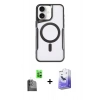 MARSİLYAN™- iPhone 16 Kılıf Yadigar Klasik Özel Seri - Siyah Bilvis 5in1 5D Magic Hayalet Cam Ekran Koruyucu + Raze Metal Kamera Lens - SH