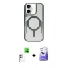 MARSİLYAN™- iPhone 16 Kılıf Yadigar Klasik Özel Seri - Siyah Bilvis 5in1 5D Magic Hayalet Cam Ekran Koruyucu + Raze Metal Kamera Lens - BZ