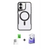MARSİLYAN™- iPhone 16 Kılıf Yadigar Klasik Özel Seri - Siyah Bilvis 5in1 5D Magic Hayalet Cam Ekran Koruyucu + Raze Metal Kamera Lens - BZ