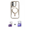MARSİLYAN™- iPhone 16 Kılıf Yadigar Klasik Özel Seri - Siyah Bilvis 5in1 5D Magic Hayalet Cam Ekran Koruyucu + Bilvis Titan Kamera Lens - GS