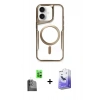 MARSİLYAN™- iPhone 16 Kılıf Yadigar Klasik Özel Seri - Siyah Bilvis 5in1 5D Magic Hayalet Cam Ekran Koruyucu + Raze Metal Kamera Lens - SH