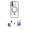 MARSİLYAN™- iPhone 16 Kılıf Yadigar Klasik Özel Seri - Siyah Bilvis 5in1 5D Magic Hayalet Cam Ekran Koruyucu + Raze Metal Kamera Lens - SH