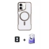 MARSİLYAN™- iPhone 16 Kılıf Yadigar Klasik Özel Seri - Siyah Bilvis 5in1 5D Magic Hayalet Cam Ekran Koruyucu + PVD Metal Kamera Lens - MI