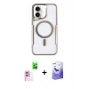 MARSİLYAN™- iPhone 16 Kılıf Yadigar Klasik Özel Seri - Siyah Bilvis 5in1 5D Magic Hayalet Cam Ekran Koruyucu + Raze Metal Kamera Lens - PE