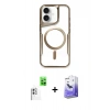 MARSİLYAN™- iPhone 16 Kılıf Yadigar Klasik Özel Seri - Siyah Bilvis 5in1 5D Magic Hayalet Cam Ekran Koruyucu + Raze Metal Kamera Lens - BZ