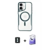 MARSİLYAN™- iPhone 16 Kılıf Yadigar Klasik Özel Seri - Siyah Bilvis 5in1 5D Magic Hayalet Cam Ekran Koruyucu + PVD Metal Kamera Lens - YL