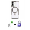 MARSİLYAN™- iPhone 16 Kılıf Yadigar Klasik Özel Seri - Siyah Bilvis 5in1 5D Magic Hayalet Cam Ekran Koruyucu + Raze Metal Kamera Lens - BZ