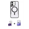 MARSİLYAN™- iPhone 16 Kılıf Yadigar Klasik Özel Seri - Siyah Bilvis 5in1 5D Magic Hayalet Cam Ekran Koruyucu + Bilvis Titan Kamera Lens - SH