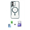 MARSİLYAN™- iPhone 16 Kılıf Yadigar Klasik Özel Seri - Siyah Bilvis 5in1 5D Magic Hayalet Cam Ekran Koruyucu + Raze Metal Kamera Lens - LT