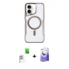 MARSİLYAN™- iPhone 16 Kılıf Yadigar Klasik Özel Seri - Siyah Bilvis 5in1 5D Magic Hayalet Cam Ekran Koruyucu + Raze Metal Kamera Lens - BZ