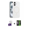 MARSİLYAN™- iPhone 16 Kılıf Yankı Form Serisi - Şeffaf 360 Full Body Arka Koruyucu + Bilvis Titan Kamera Lens - PE