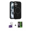 MARSİLYAN™- iPhone 16 Kılıf Yankı Form Serisi - Şeffaf 360 Full Body Arka Koruyucu + Bilvis Titan Kamera Lens - PE