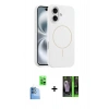 MARSİLYAN™- iPhone 16 Kılıf Yankı Form Serisi - Şeffaf 360 Full Body Arka Koruyucu + Raze Metal Kamera Lens - LT