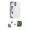 MARSİLYAN™- iPhone 16 Kılıf Yankı Form Serisi - Şeffaf 360 Full Body Arka Koruyucu + Raze Metal Kamera Lens - SH