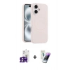 MARSİLYAN™- iPhone 16 Kılıf Yankı Form Serisi - Şeffaf Pasifik Cam Ekran Koruyucu + Bilvis Titan Kamera Lens - PE