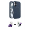 MARSİLYAN™- iPhone 16 Kılıf Yankı Form Serisi - Şeffaf Pasifik Cam Ekran Koruyucu + Bilvis Titan Kamera Lens - GS