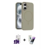 MARSİLYAN™- iPhone 16 Kılıf Yankı Form Serisi - Şeffaf Pasifik Cam Ekran Koruyucu + Bilvis Titan Kamera Lens - PE