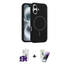 MARSİLYAN™- iPhone 16 Kılıf Yankı Form Serisi - Şeffaf Pasifik Cam Ekran Koruyucu + Bilvis Titan Kamera Lens - GS