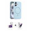 MARSİLYAN™- iPhone 16 Kılıf Yankı Form Serisi - Şeffaf Pasifik Cam Ekran Koruyucu + Bilvis Titan Kamera Lens - GS