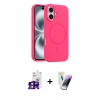 MARSİLYAN™- iPhone 16 Kılıf Yankı Form Serisi - Şeffaf Pasifik Cam Ekran Koruyucu + Bilvis Titan Kamera Lens - PE