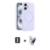 MARSİLYAN™- iPhone 16 Kılıf Yankı Form Serisi - Şeffaf Pasifik Cam Ekran Koruyucu + PVD Metal Kamera Lens - MI